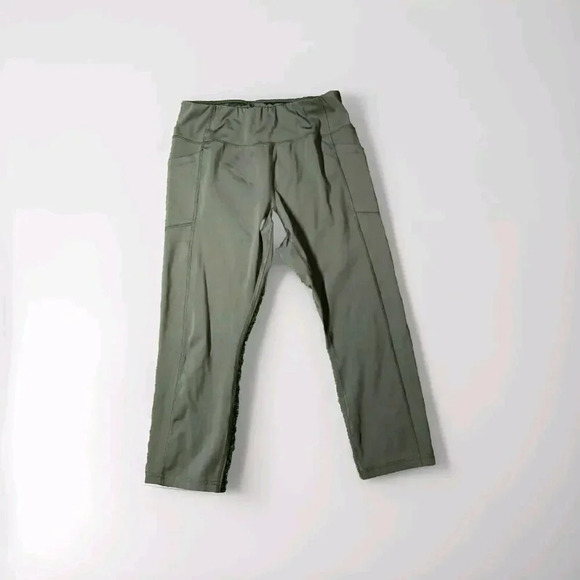 Avia Pants - AVIA | Women| Size L 12-14 | Cropped Athletic Leggings pants Olive Green*